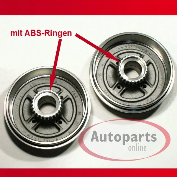 Bremstrommeln Ø 203 mm ABS Ringe + Backen + Radlager hinten für Renault Clio II - Bild 3 von 4