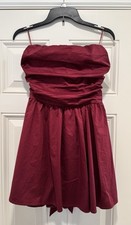 WINDSOR Strapless Tie Back Skater Short Party Dress Size Large Wine