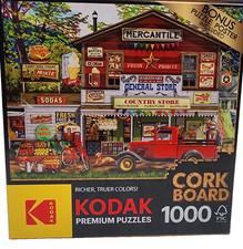 Kodak Premium Puzzle 1000 Piece Open for business Cork Board complete w/ poster