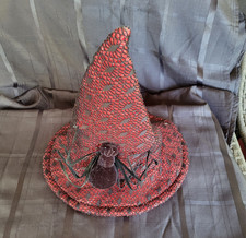 Adult Red Witch Hat - Black Webbing- Spider - Halloween Costume Accessory