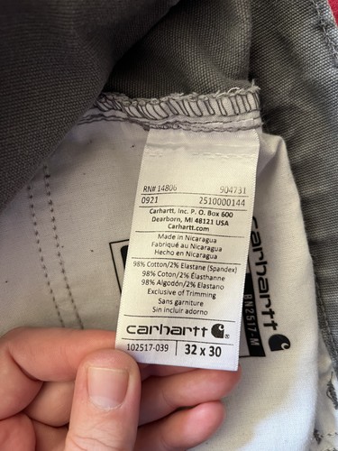 Carhartt Rugged Flex Relaxed Fit Canvas Pants Mens 32x30 Gray Workwear Utility - Picture 7 of 8