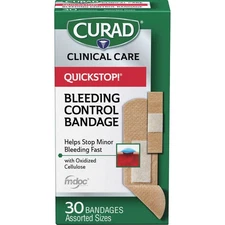 Curad QuickStop Flex Fabric Bandages Assorted 30/Box CUR5245