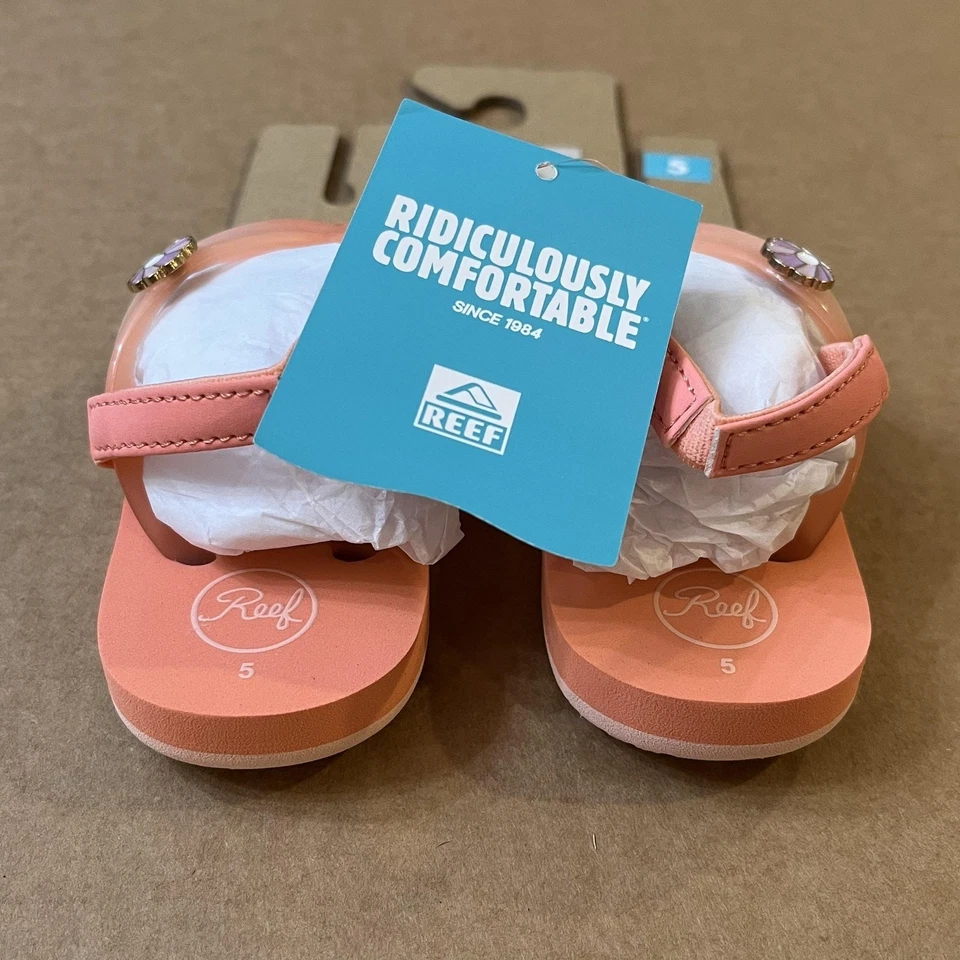 Sandalias de arrecife niños pequeños talla 5 melocotón parfait pequeña concha marina encantadora CJ4229 Foto 2 de 4