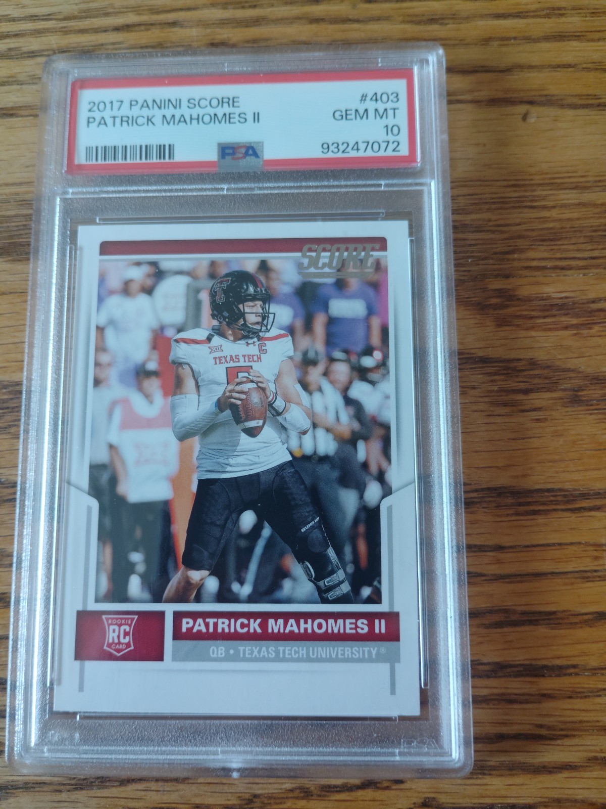 Patrick Mahomes Panini Score #403 Base