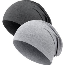Leichte Baumwollbeanie Damen Herren 2 Pcs Unisex Frühling Herbst Winter