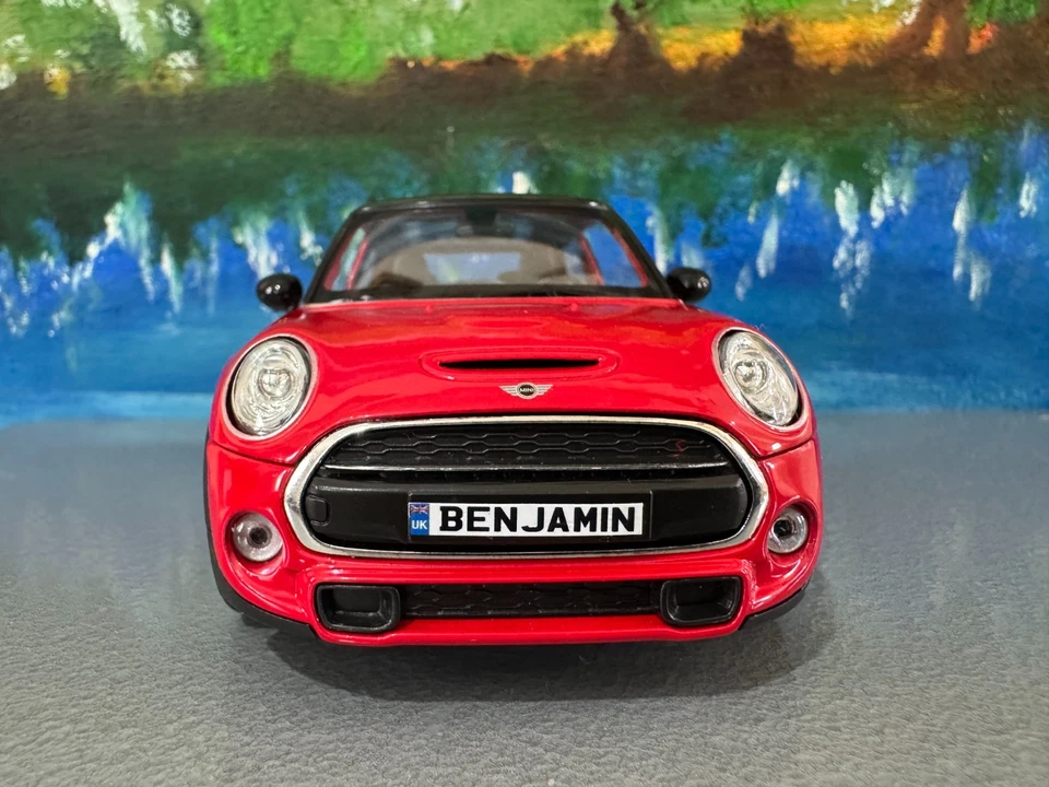 Mini Cooper S Hatch 1:24 Diecast Car Model Personalised Plate Gift for Him - Image 3 of 4