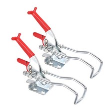 2 771lbs Adjustable Draw Latch Galvanized Iron Hook Bolt Self-lock Toggle Clamp