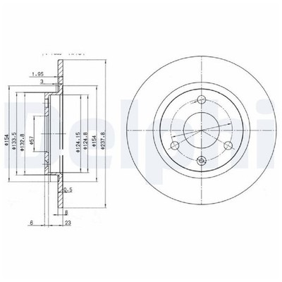Delphi 2 Bremsscheiben + 1 Satz Beläge vorne 25934145