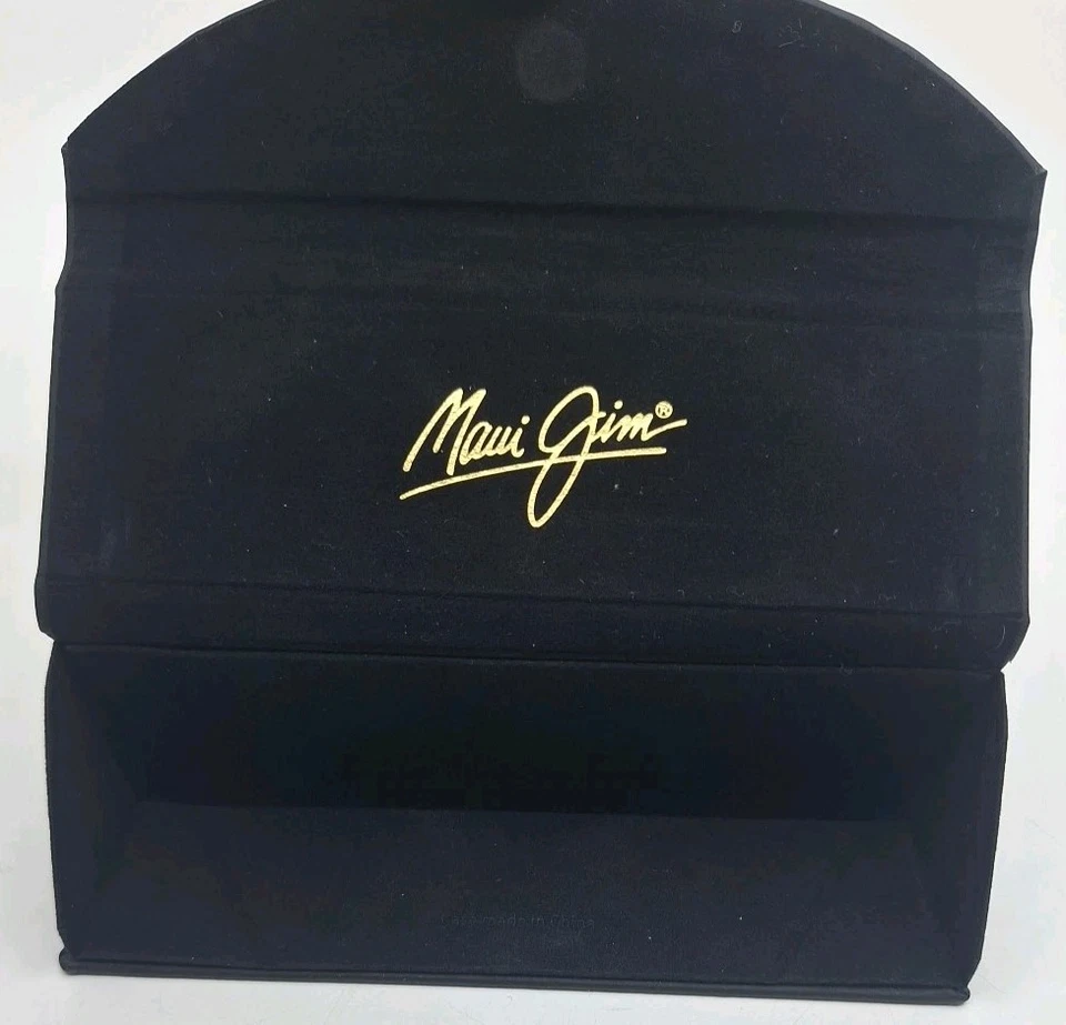 Maui Jim 三折太阳镜/眼镜盒 6 英寸黑色金色磁性闭合 — 第 3/4 张图片
