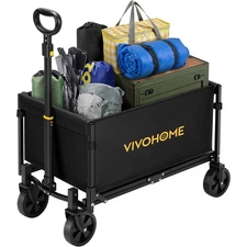 Collapsible Wagon Cart Lightweight Portable Utility Wagons w/ All-Terrain Wheels