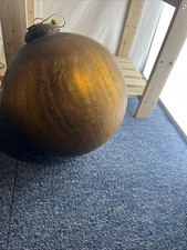 Mercury Glass Amber Gold Kugel Style Ball Ornament 25cm Heavy Crackle