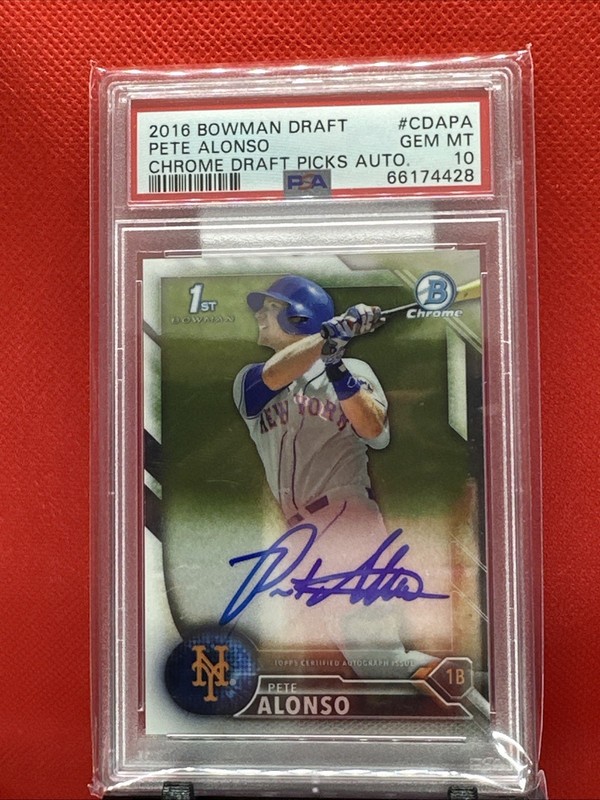 2016 Bowman Draft Pete Alonso Bowman Chrome 1st Draft Auto PSA 10 GEM MINT