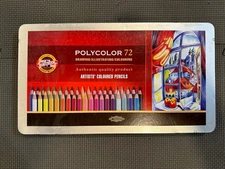 KOH-I-NOOR Polycolor Artists Coloured Pencils Tin Set Of 72 New