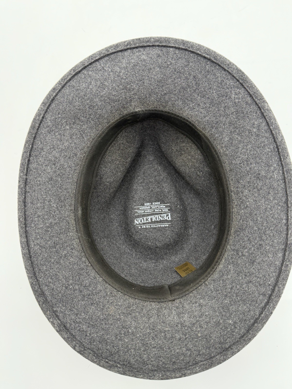 Pendleton Wool Felt Fedora Hat Feathers Mens Larg… - image 6