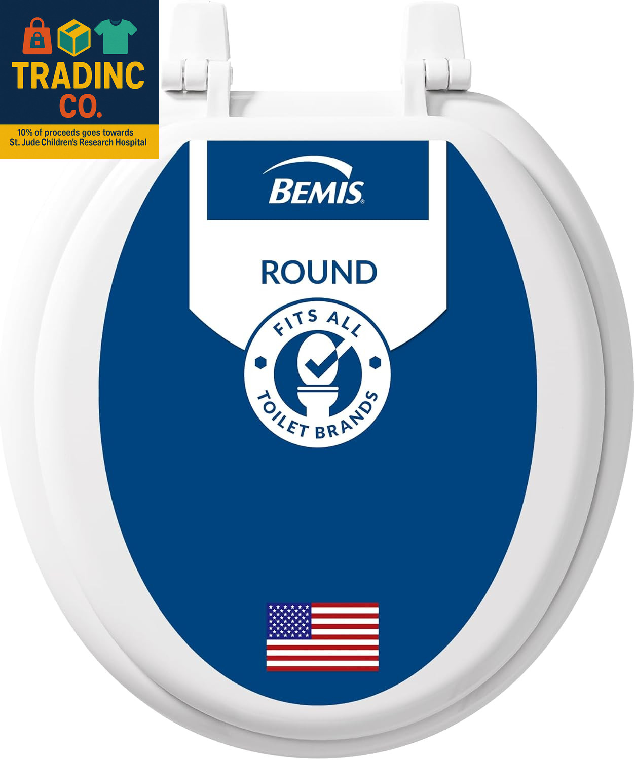 400TTA Economy Durable Wood Toilet Seat, Made in USA, Round,