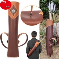 Tiro con Arco Flecha Carcaj Bolso de Cuero Cadera Espalda Cintura Soporte Mango Disparo Arco Caza