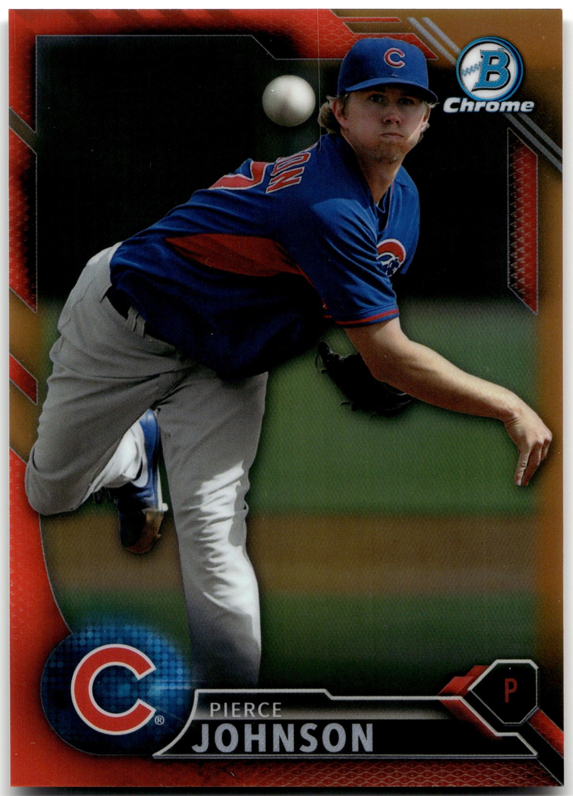 2016 Bowman #BCP116 Pierce Johnson Chrome Prospects Orange Refractor #17/25