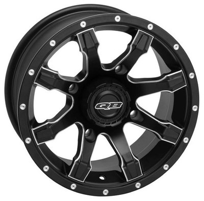 QuadBoss Grinder ATV/UTV Wheel 12x7 4/156 4+3 Machined Black