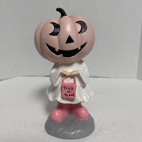 Goblin & Ghoul Pink Pumpkin Head Trick or Treat Girl Halloween Decor figurine 8”