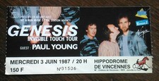 ticket billet used stub place concert GENESIS 1987 PARIS 