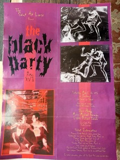 Poster festa nero Il Santo in grande. 1995. LGBTQ Gay. Vintage.