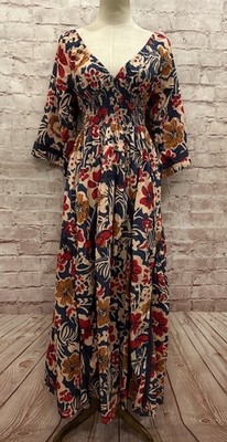 Free People Dixie Floral Print Crochet Maxi Dress Size XS Cottagecore Cotton