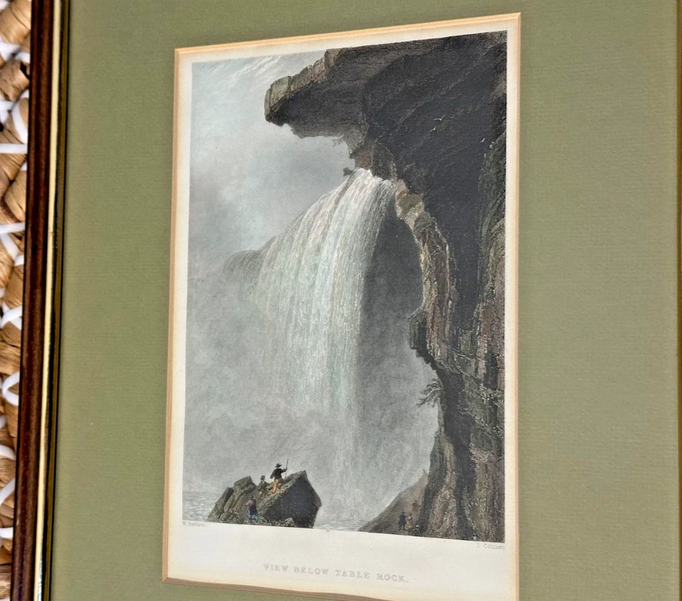 Impresión antigua "Ver debajo de la mesa roca" W.J. Bartlett & R. Brandan siglo XIX Foto 2 de 4