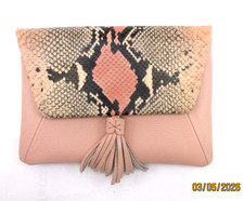 GiGi New York Ava Clutch Leather Small Blush NWT