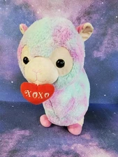Kellytoy Llama Alpaca Plush Stuffed Animal Toy Tie Dye Pink Blue Purple