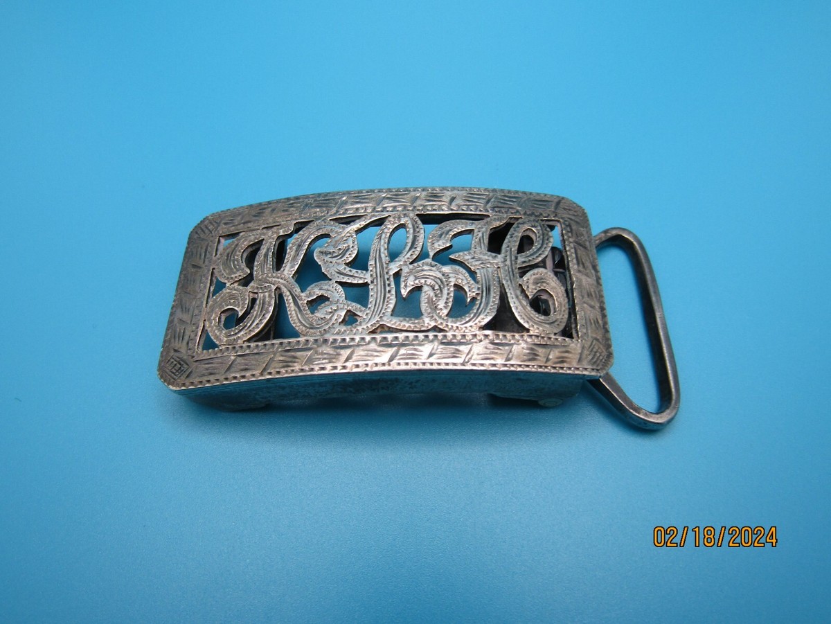 Vintage JMC Sterling Silver Belt Buckle Of Mexico