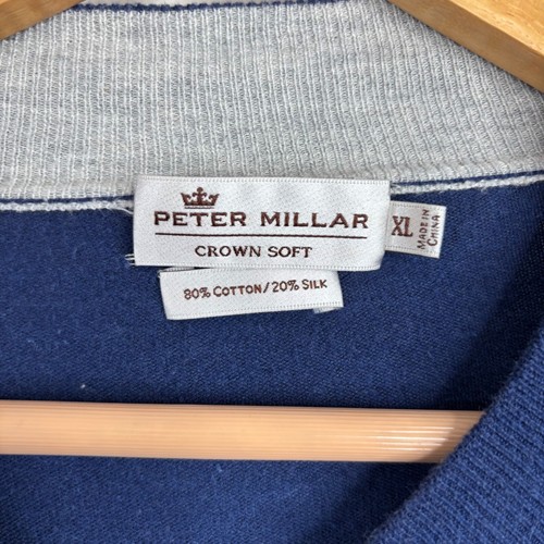 PETER MILLAR Crown Soft Cardigan Mens L Silk Golf Country Club Coastal Preppy - Picture 4 of 8