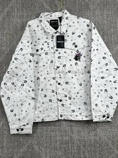 The Hundreds Pins Trucker Jacket Sz XL White Denim Skateboarding Street Wear NWT