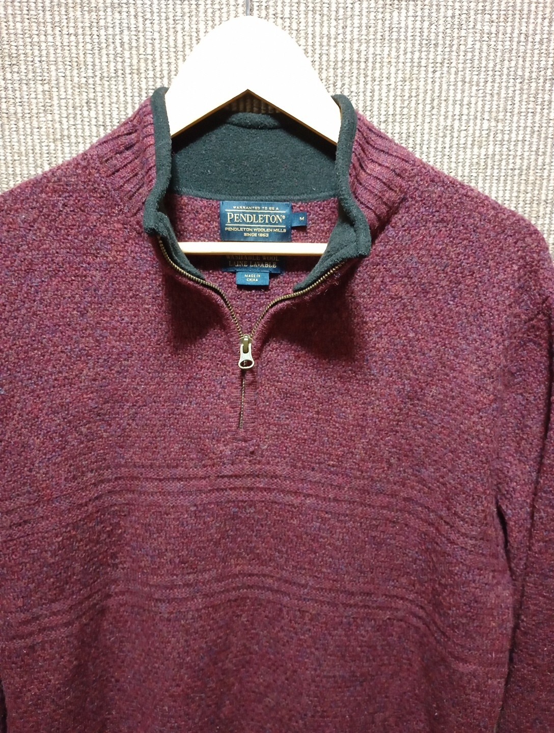 Pendleton Men's Washable Wool Size Medium Quarter… - image 9