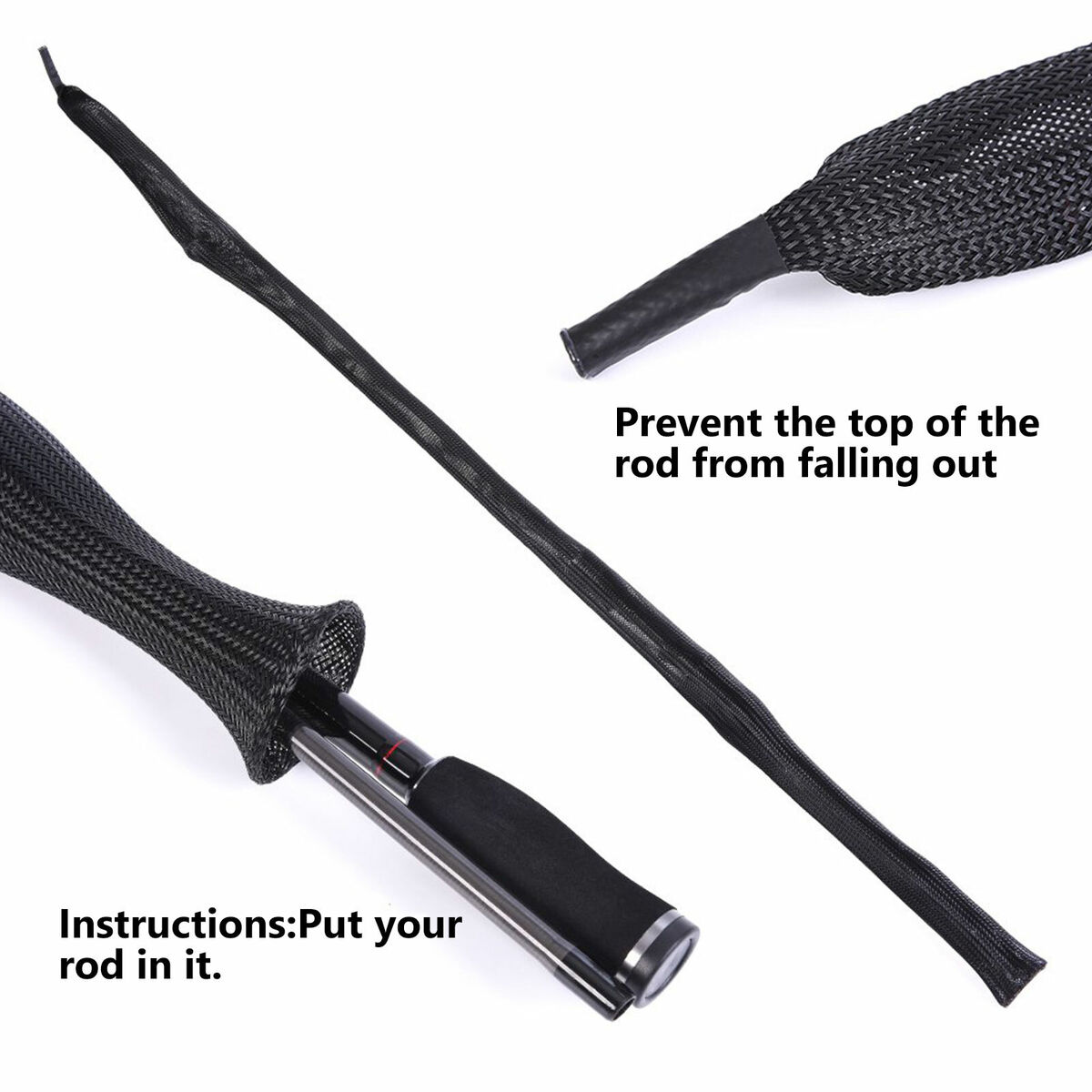 10 Rod Sock Fishing Rod Sleeve Rod Cover Braided Mesh Rod Protector Pole  Gloves