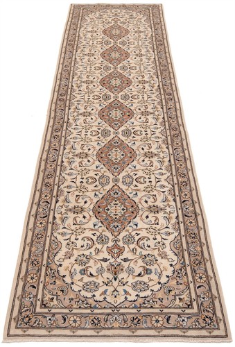 Kashan 406x101 Cm Alfombra Persa Oriental, Alfombra, Tapiz, Corredor, Beige - Picture 5 of 13