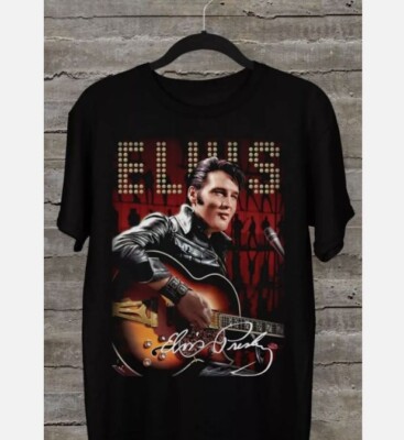 Rare Elvis Presley Basic Cotton Black S-2345XL Unisex Tee Shirt
