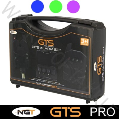 NGT GTS Wireless PRO Fishing Bite Alarms + Receiver Set Case Carp Fishing Alarms
