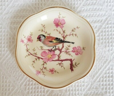 Schmuckschale ~ Vogel & Apfelblüte ~ Royal Worcester Palissy ~ Bone China