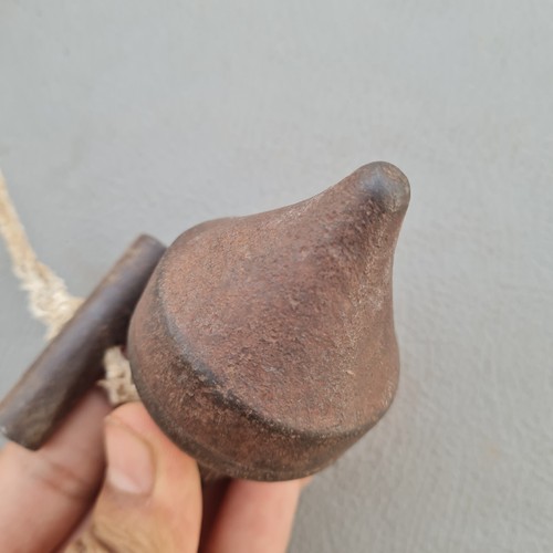 Original Groß Antik Vintage Eisen Plumb Bob Nivellieren Messmessgerät Zimmermann - Bild 4 von 9