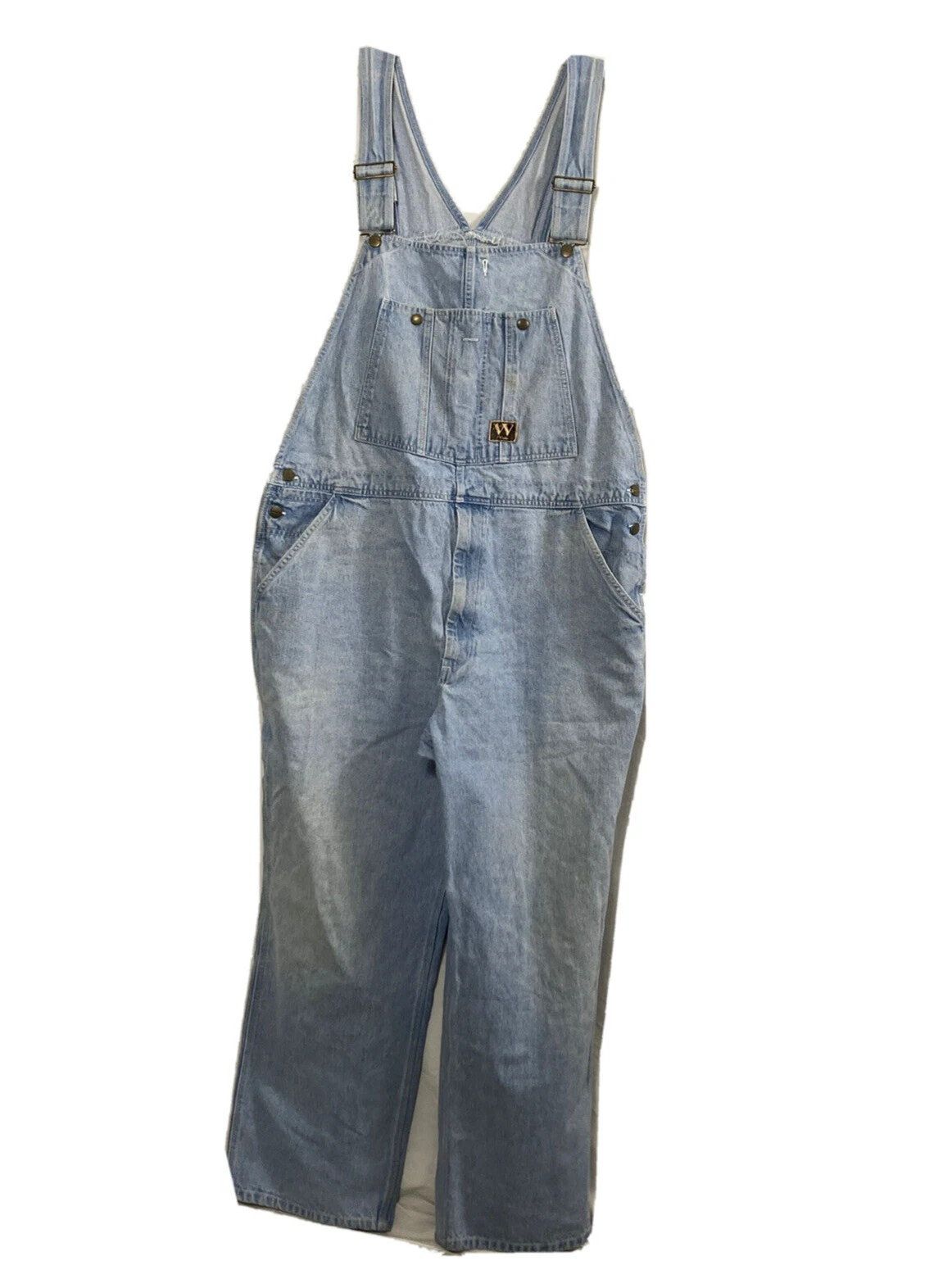 VTG WALLS Denim Overalls Carpenter Size 40x30 ( 42x29 Measured ) Zip Fly Men's