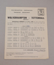 Bus Timetable Sheet Wolverhampton CTD Buses for Trolleybuses 1st July 1963