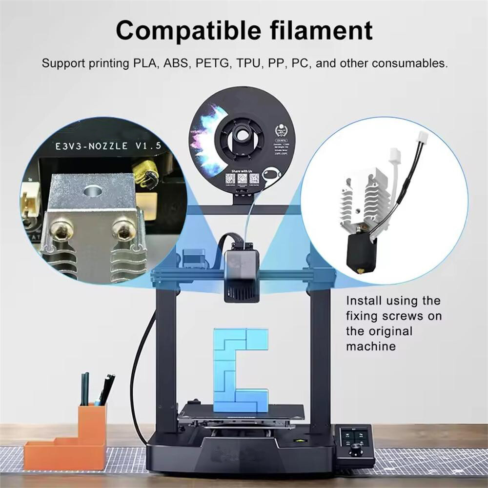 Hot End Heating Block Extrusion Kit For Creality Ender 3 V3 SE 3D Printer Parts