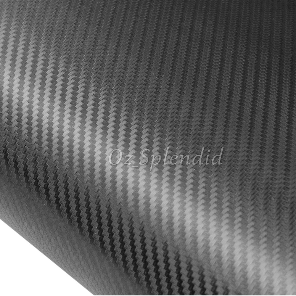 50cm x1.52M 4D Gloss Black Carbon Fibre Fiber Vinyl Car Wrap Air Release Film eBay