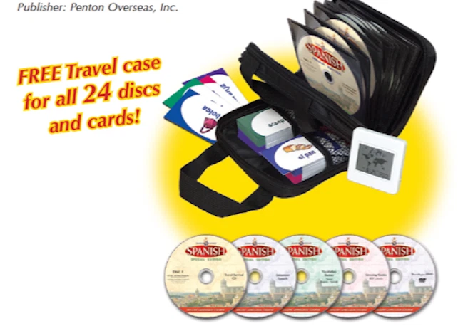 NEW Spanish 20 CD 3 Level Audio Program + Case + Flashcards from Penton Overseas - Image 2 of 4