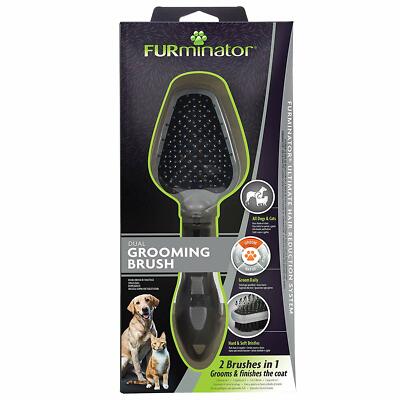 Furminator Dual Pflegebürste für alle Hunde und Katzen 2 Bürsten in 1 Borste