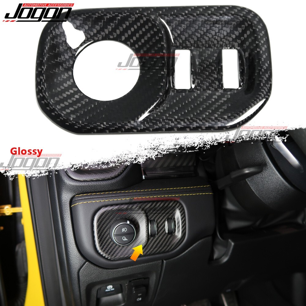 Rebel Real Carbon Headlight Switch Cover Trim For Dodge Ram 1500 Laramie 2019-25