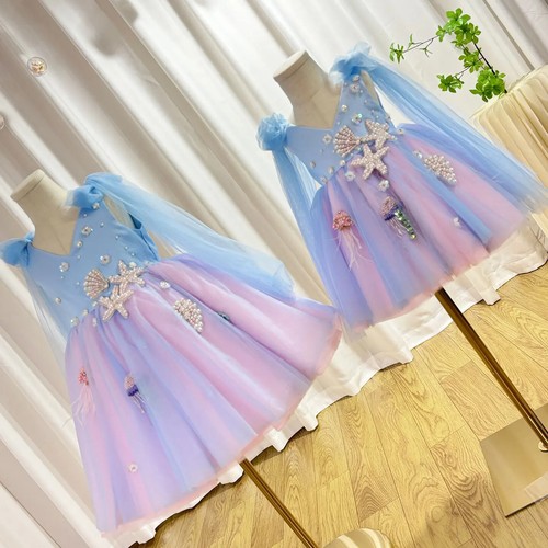 Luxury Baby Flower Dresses Arab Princess Kids Gown Girl Birthday Evening Party - Picture 10 of 16