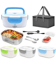 110V Electric Heating Lunch Box Portable for Car Office Food Warmer Container US
