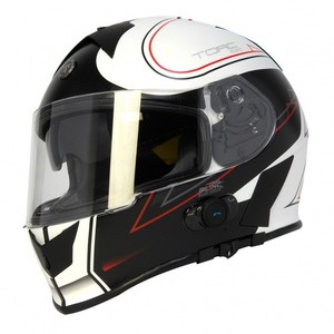 TORC-T14-Bluetooth-Mako-Full-Face-Motorcycle-Helmet-Matte-White-Stryker-Red-DOT