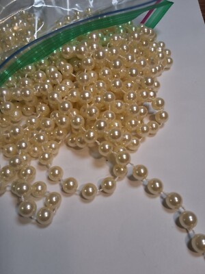 Strand Of Faux Pearls 11 Feet On A String For Crafting Or Jewelry